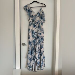 Wayf Blue and White Floral Maxi Dress